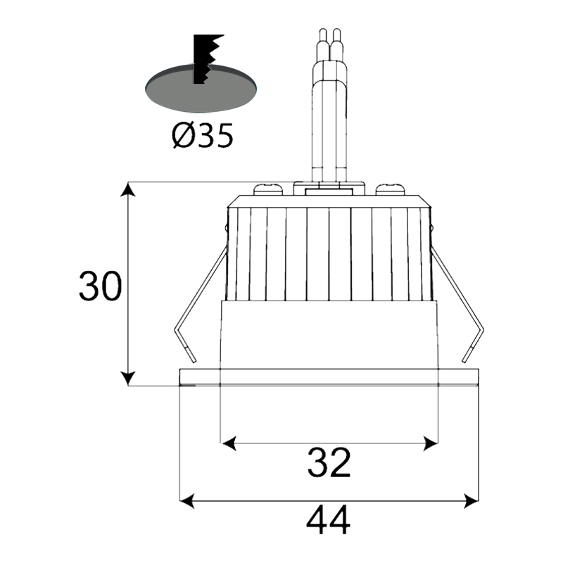 Mini downlight LED 3CCT de 3W